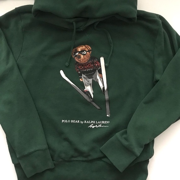 Polo Ralph Lauren Tops - Polo by Ralph Lauren Forest Green Bear Ski Hoodie